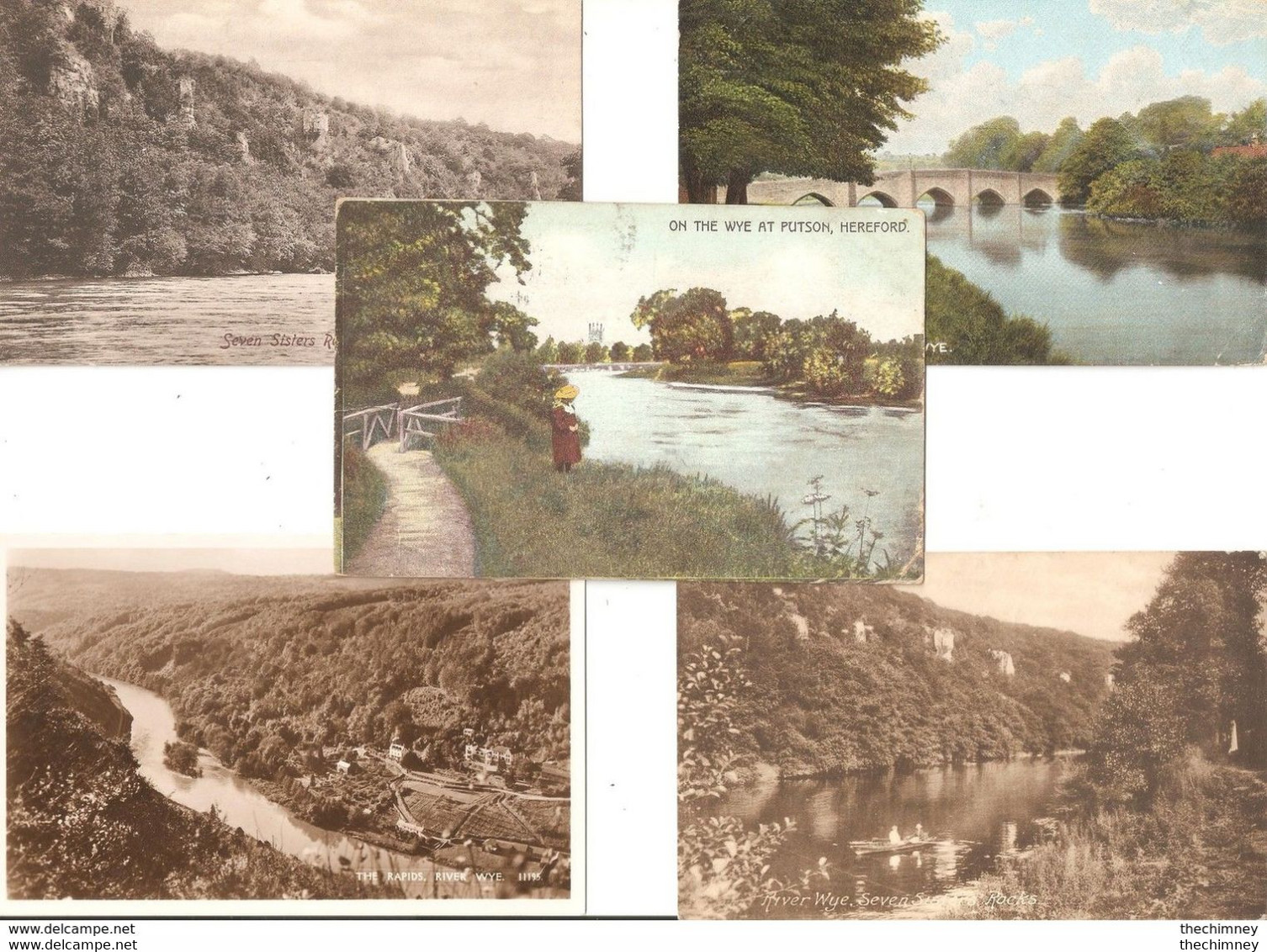 FIVE THE RIVER WYE HEREFORD HEREFORDSHIRE POSTCARDS - Herefordshire