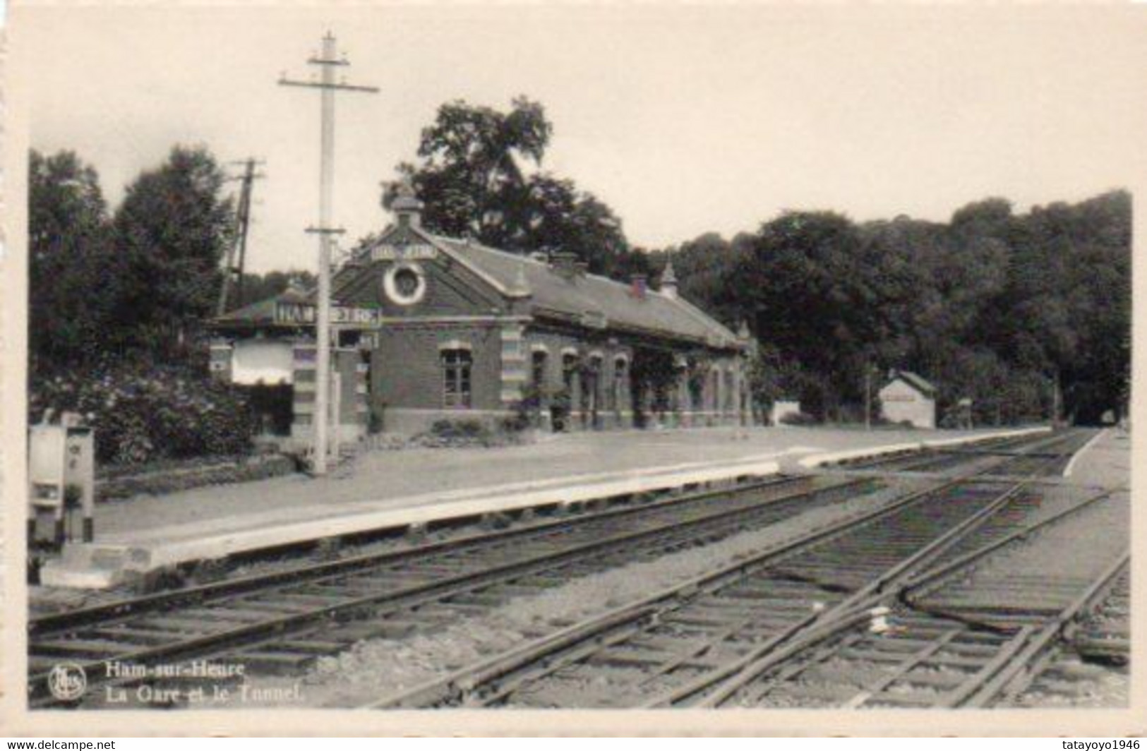 Ham-sur-Heure La Gare Carte Festonnée N'a Pas Voyagé - Ham-sur-Heure-Nalinnes