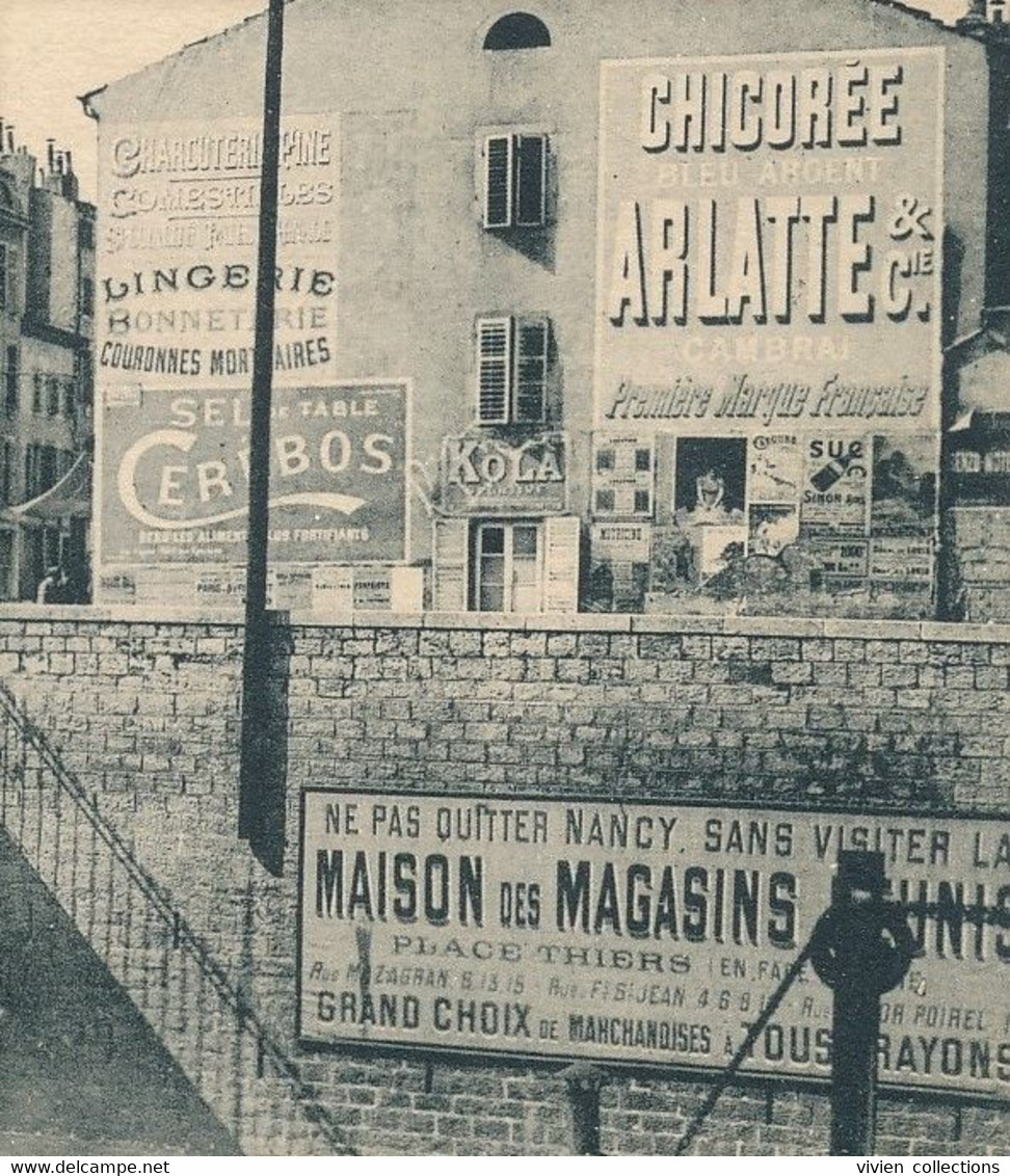 Nancy (54 Meurthe Et Moselle) Pont Stanislas - Affiches Sel Chicorée Cambrai Plaque Emmaillée Maison Des Magasins Réunis - Nancy