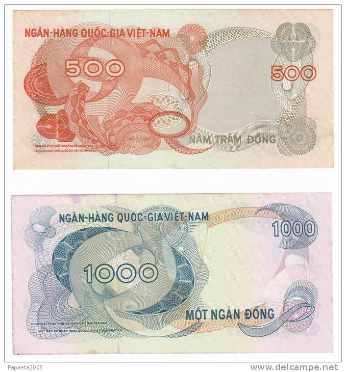 Viet-Nam Du Sud  - 500 (1970) Et 1000 (1970) Dong - Viêt-Nam