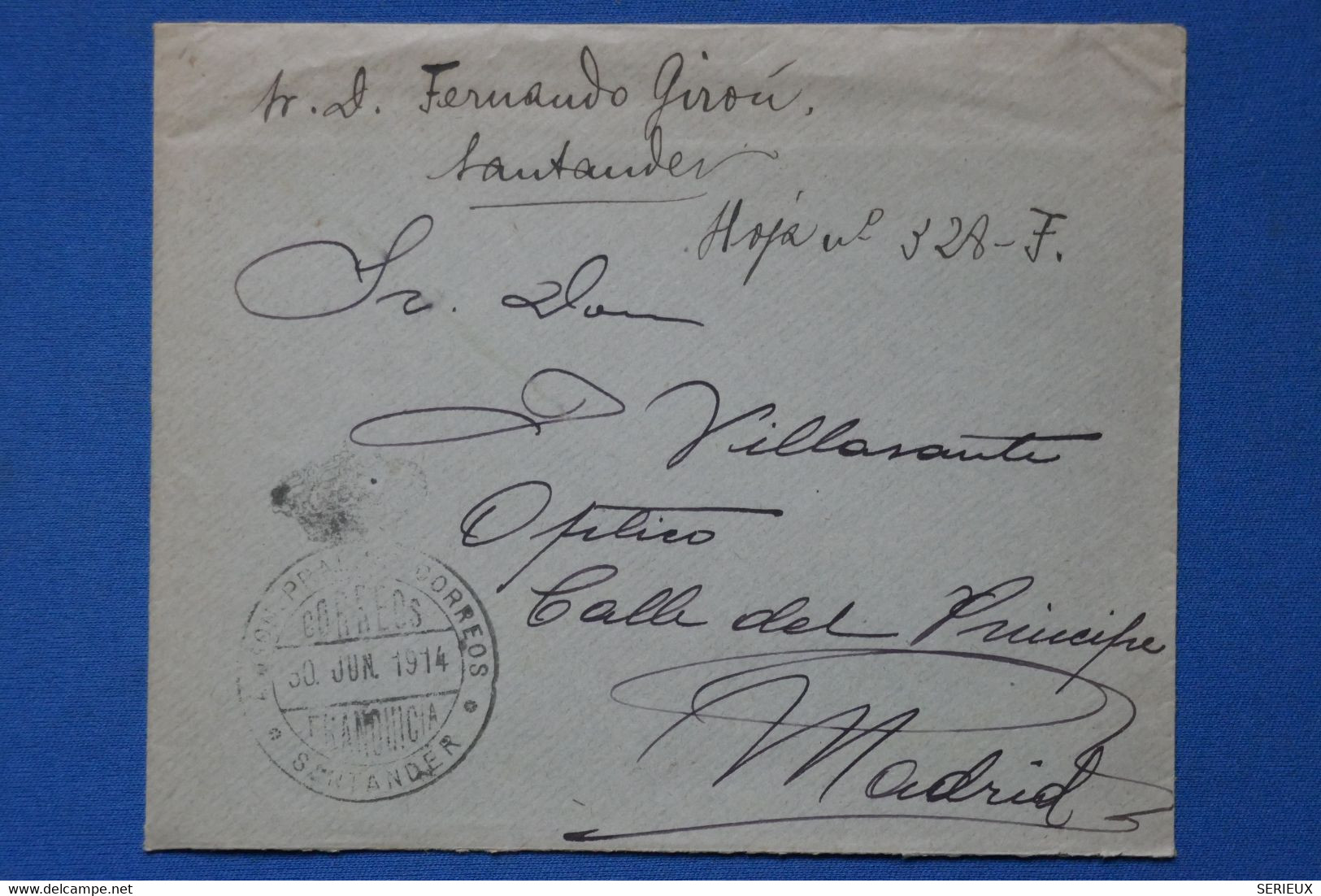 #2  ESPAGNE BELLE LETTRE   1914   SANTANDER  POUR MADRID  + AFFRANCH. INTERESSANT - Cartas & Documentos