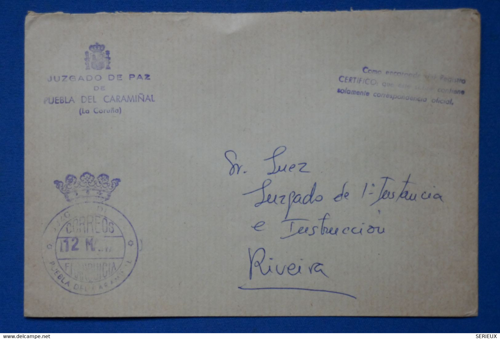 #2  ESPAGNE BELLE LETTRE  1972  CARAMINAL  POUR RIVEIRA  + AFFRANCH. INTERESSANT - Covers & Documents