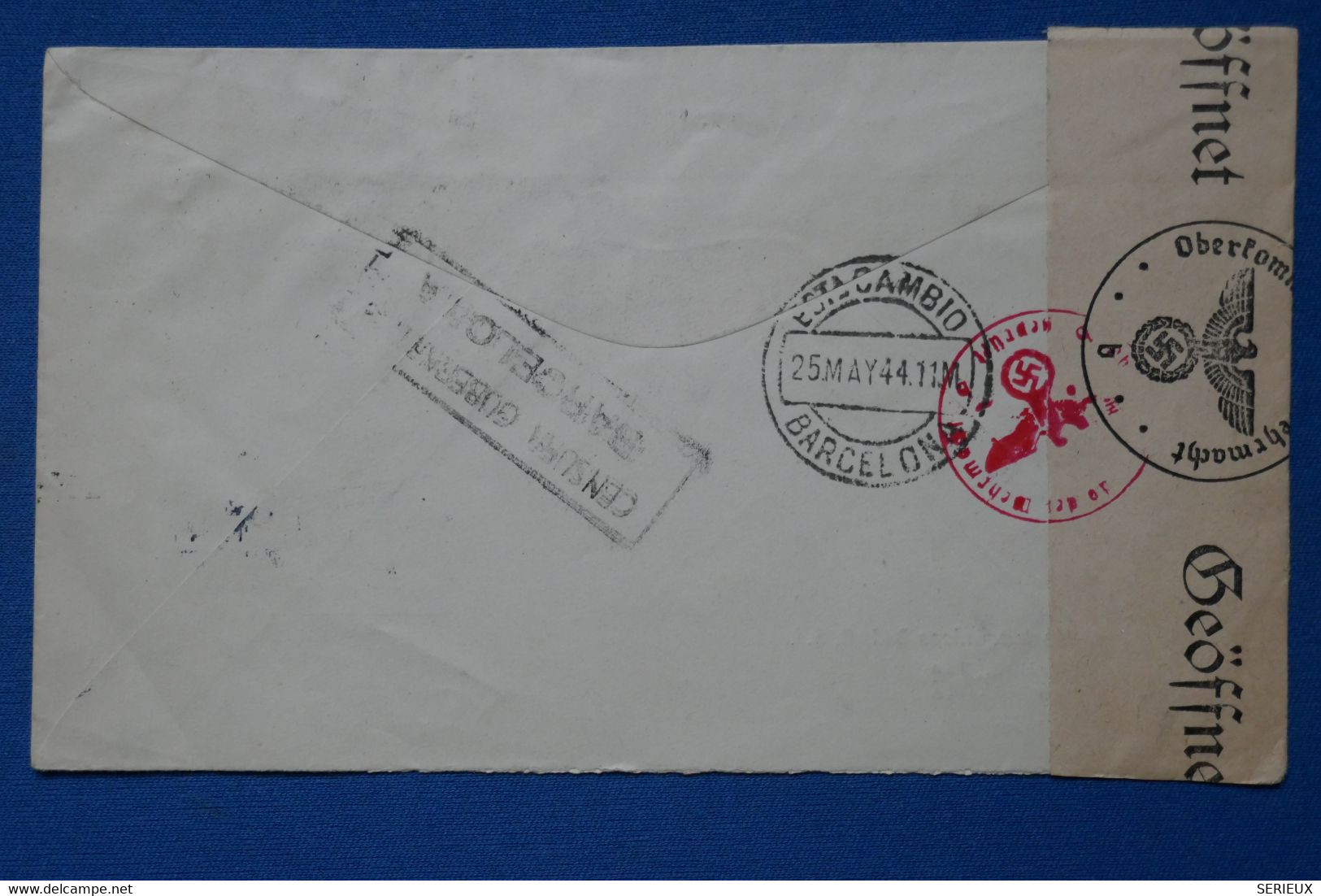 #2  ESPAGNE BELLE LETTRE CENSUREE RARE 1944 BARCELONA    POUR  SUEDE  +  + AFFRANCH. INTERESSANT - Cartas & Documentos