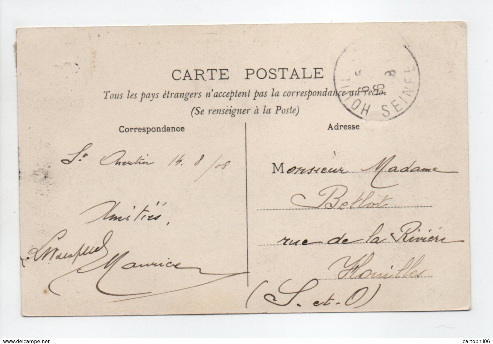 - CPA SAINT-AVERTIN (37) - Les Bords Du Cher 1908 - Edition H. B. N° 36 - - Saint-Avertin