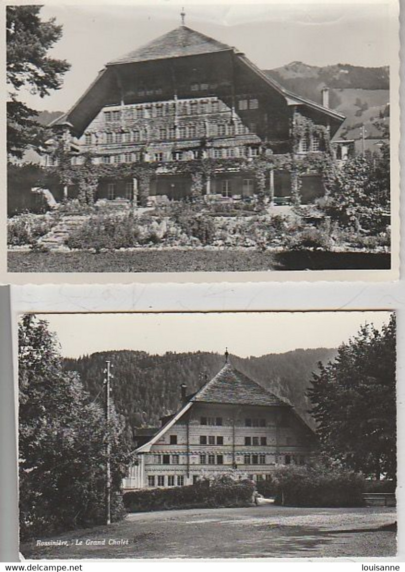 ROSSINIÈRE  ( VAUD )  GRAND  CHALET  -  2  CPM / CPSM  - ( 21 / 8 / 199 ) - Rossinière