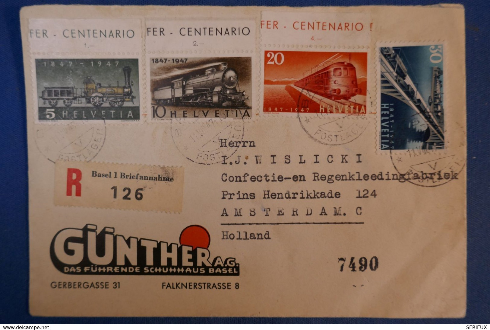 E9 SUISSE BELLE LETTRE RARE 1932 PAR AVION ZURICH BASEL POUR AMSTERDAM + TIMBRES TRES COTéS +BEL AFFRANCHISSEMENT - Otros & Sin Clasificación