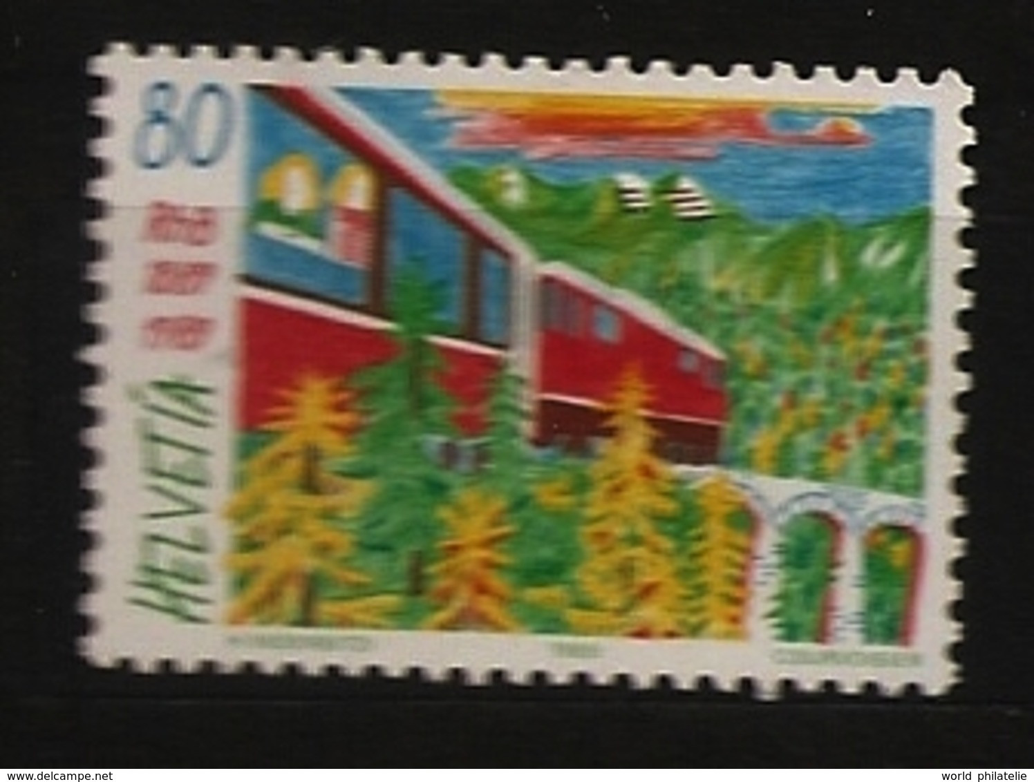 Suisse Helvetia 1989 N° 1317 Iso ** Voyage, Voyageurs, Train, Locomotive, Pont, Viaduc, Coucher De Soleil, Chemin De Fer - Unused Stamps