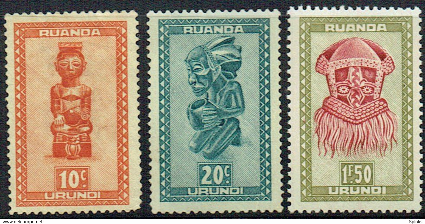RUANDA URUNDI 1948 Indigenous Art M - Unused Stamps