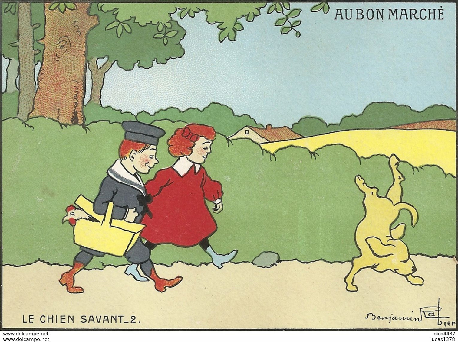 5 GRANDES CHROMOS / AU BON MARCHE / BENJAMLIN RABIER / LE CHIEN SAVANT / 2.3.4.5.6 - Au Bon Marché