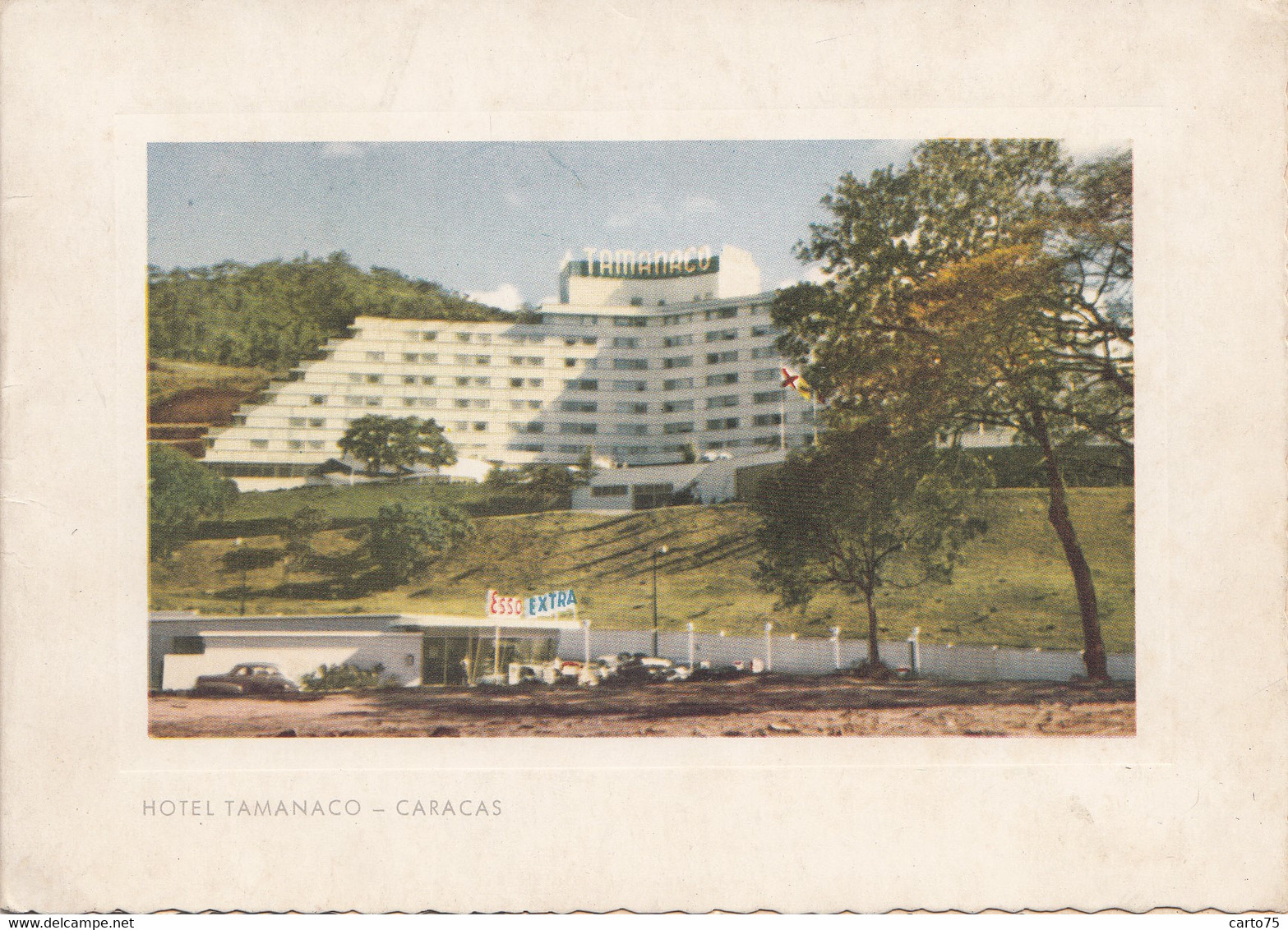 Amérique - Venezuela - Caracas - Carte De Voeux 2 Volets - Hotel Tamanaco - Garage Station Esso - Venezuela