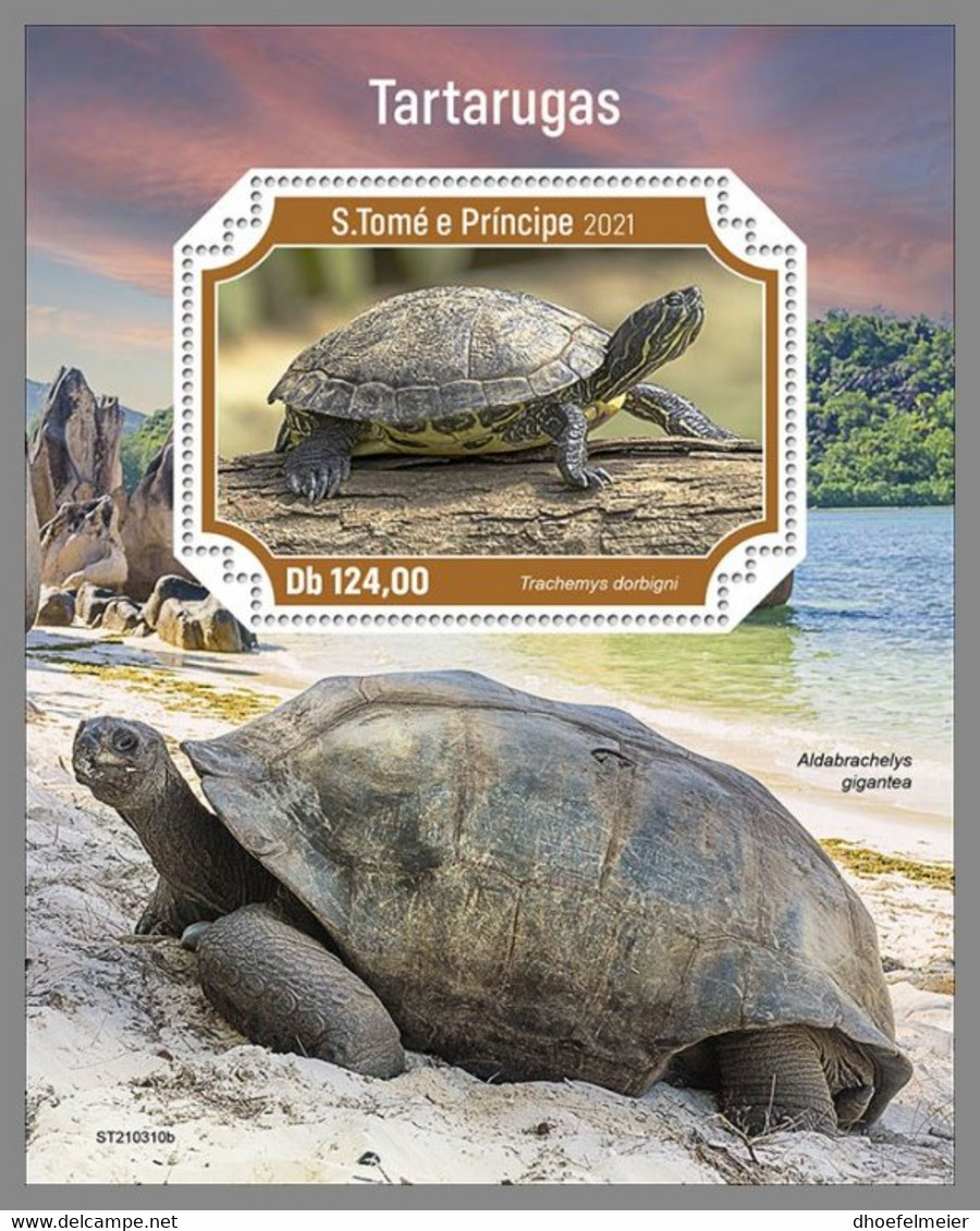 SAO TOME 2021 MNH Turtles Schildkröten Tortues S/S - OFFICIAL ISSUE - DHQ2134 - Tartarughe