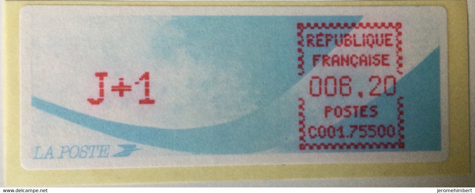 ATM LISA 6,2f J+1 Encre Rouge C0001 75505 - 1988 Type « Comète »