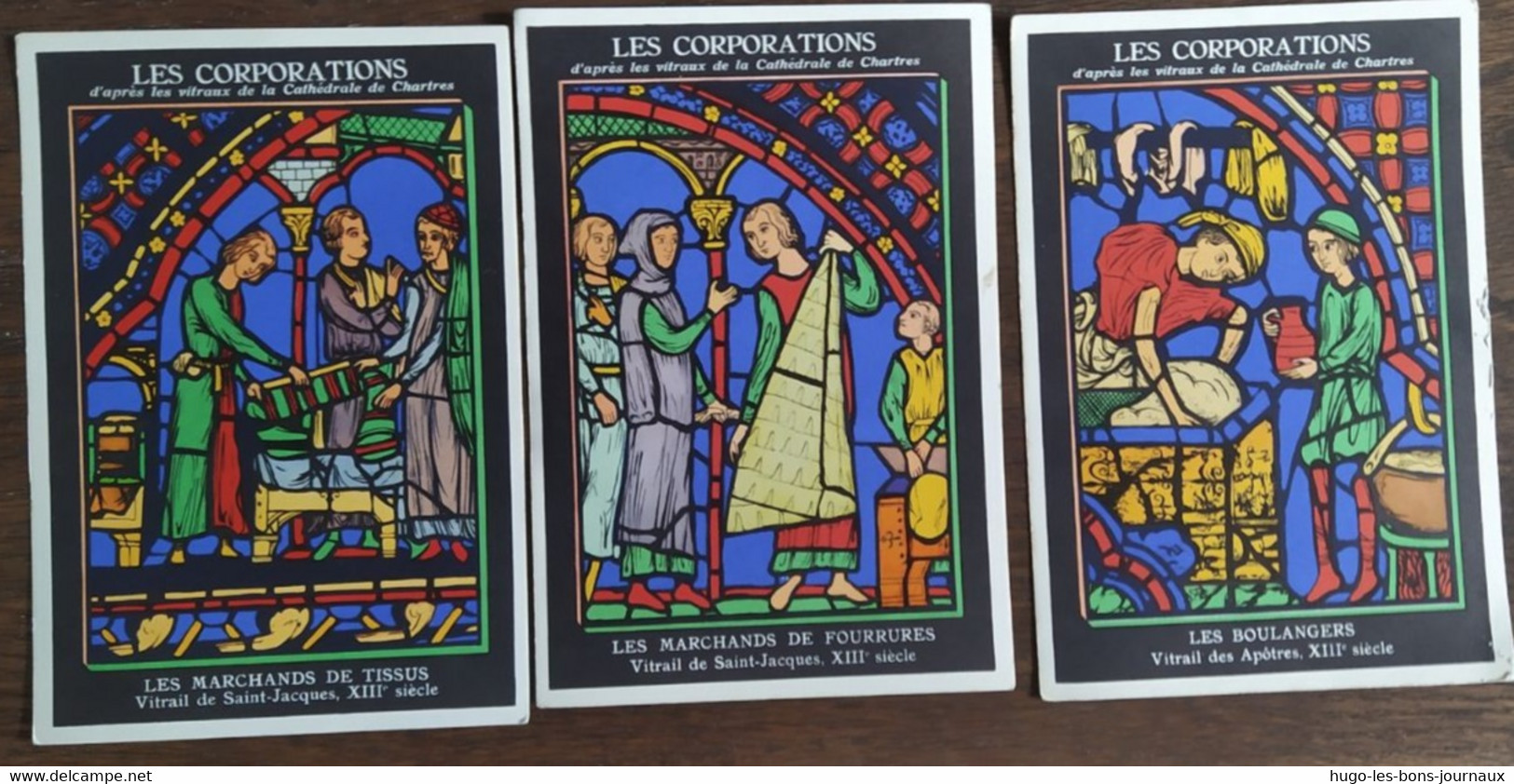 lot de 15 Cartes postales_Les Corpporations_Vitraux de la Cathédrale de Chartres_