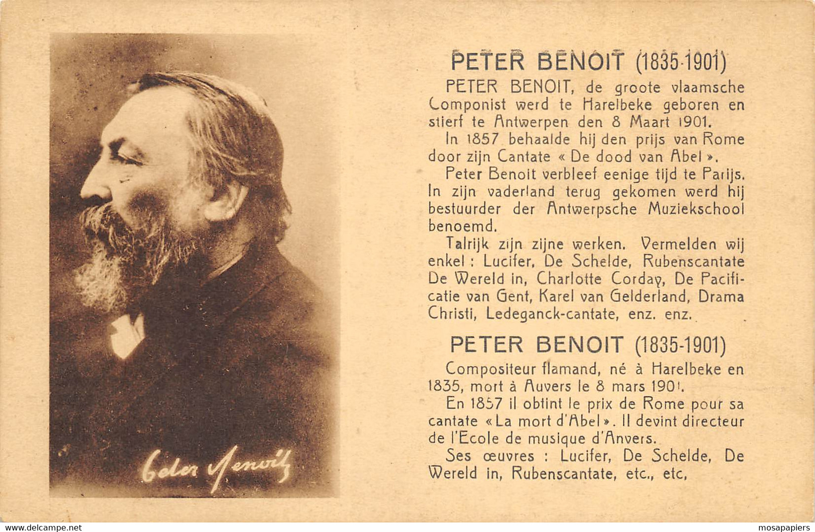 Peter Benoit - Compositeur Né à Harelbeke - Harelbeke