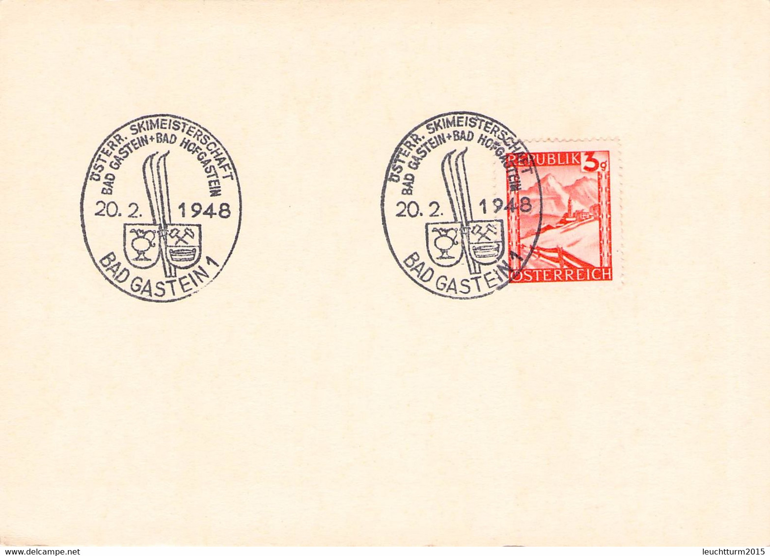 ÖSTERREICH - SONDERSTEMPEL ÖSTERR. SKIMEISTERSCHAFT 20.2.1948 / G226 - Macchine Per Obliterare (EMA)