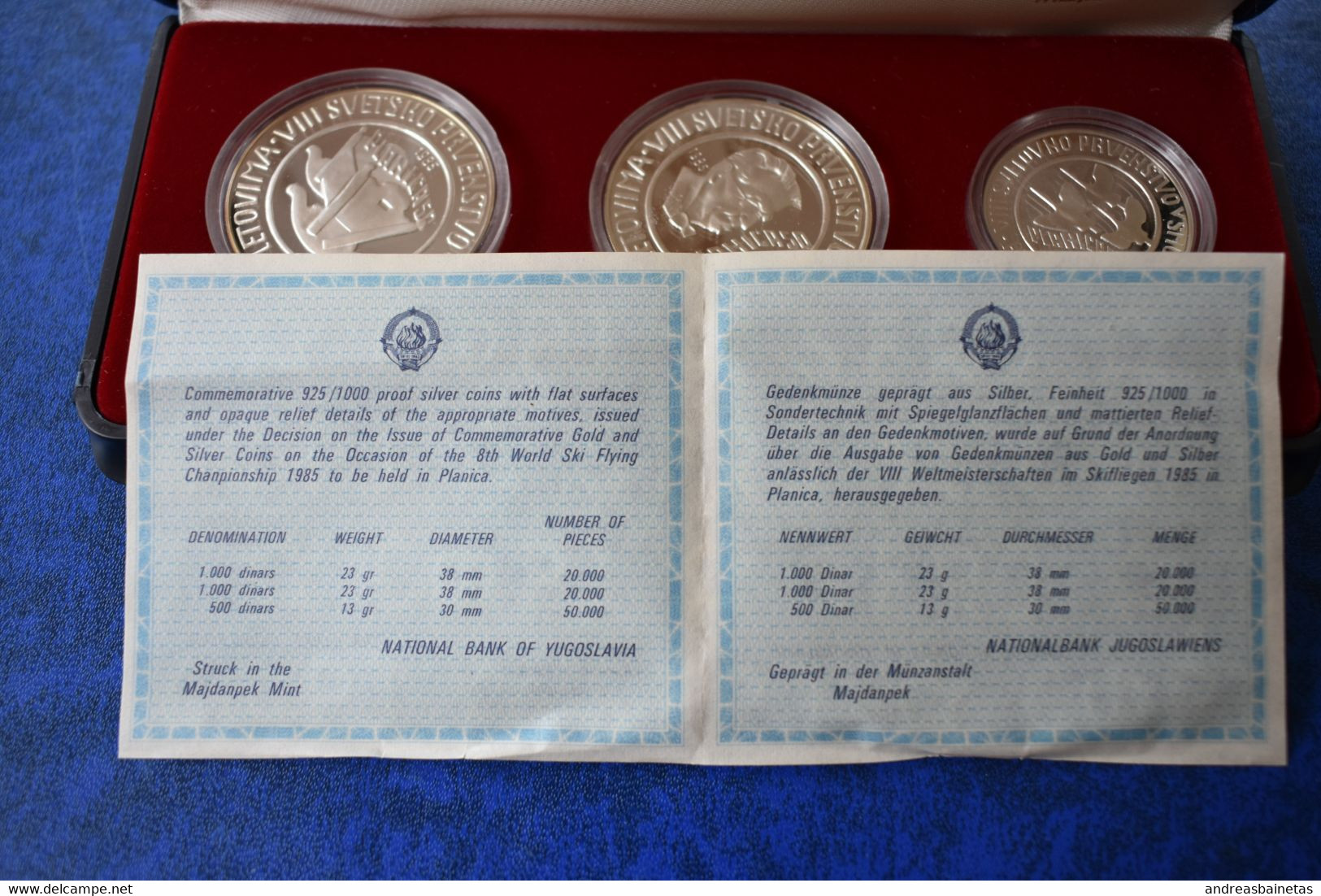 YUGOSLAVIA  COINS 500-1000- 1000 DINARA 1985 PLANICA 1985 - Yougoslavie