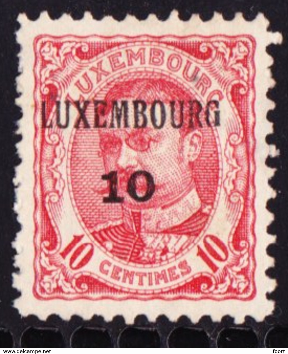 Luxemburg 1910  Prifix Nr. 72 - Vorausentwertungen