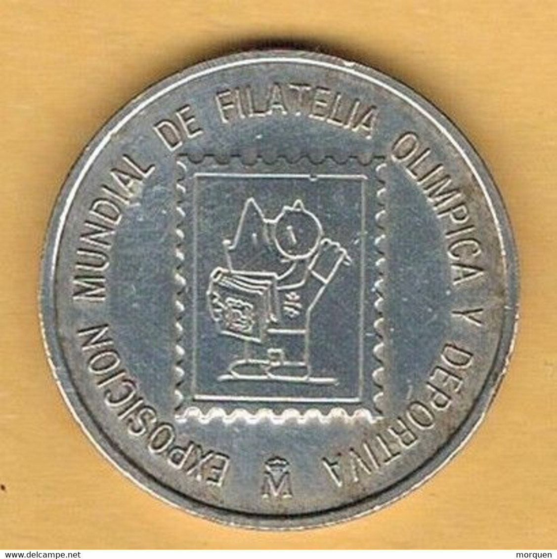 Medalla Conmemorativa BARCELONA 1992. OLYMPHILEX, Juegos Olimpicos, Niquel - Firma's