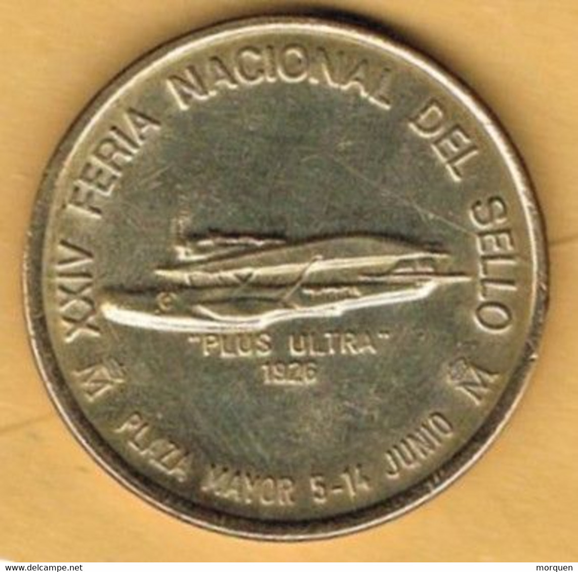 Medalla Conmemorativa MADRID 1992. Feria Del Sello, Avion PLUS ULTRA, Cupro Niquel - Profesionales/De Sociedad