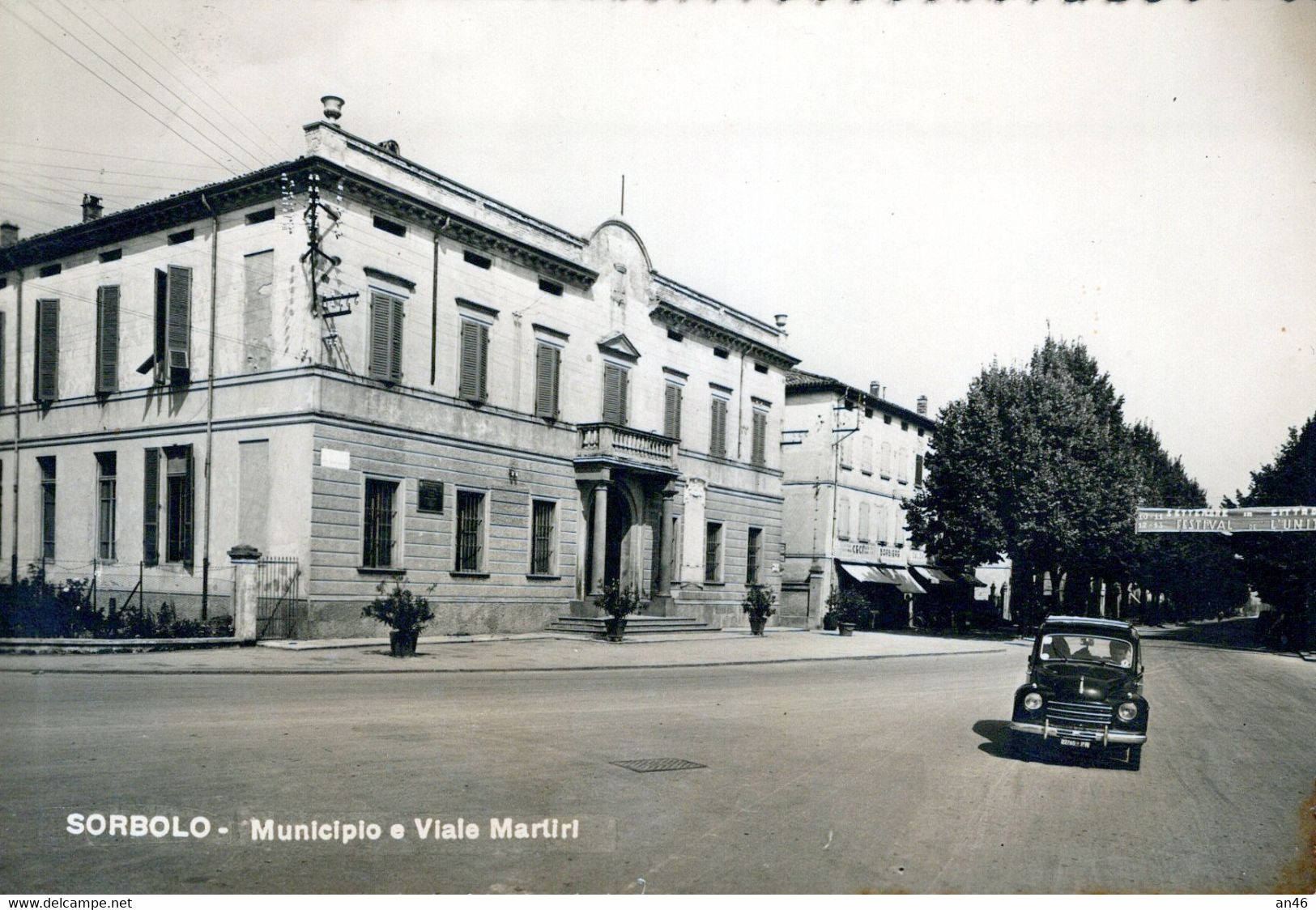 SORBOLO-MUNICIPIO E VIALE MARTIRI-VG IL 1953-X SANREMO-IM- - Parma