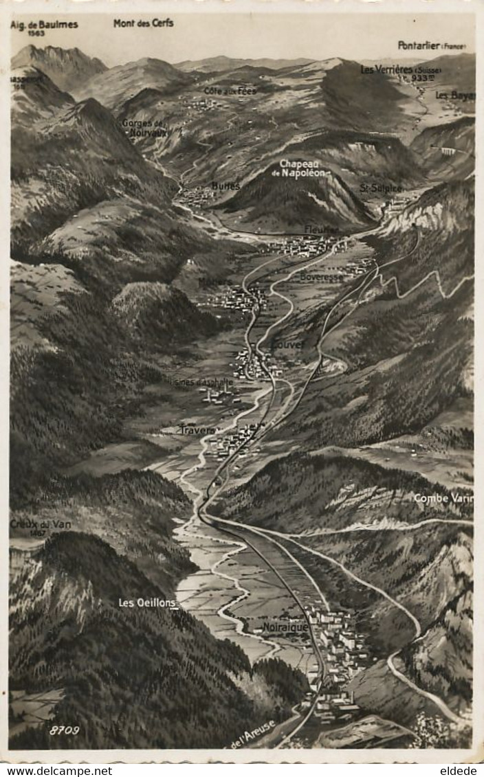 Carte Geo Noiraigue Oeillons Travers Couvet Usine Asphalte Buttes Fleurier Motieres  Boveresses St Sulpice Ambulant - Buttes 