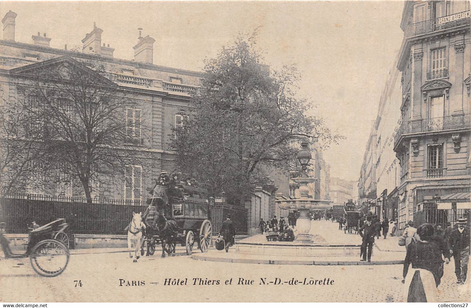 PARIS-75009-HÔTEL THIERS ET RUE NOTRE-DAME-DE-LORETTE - Arrondissement: 09