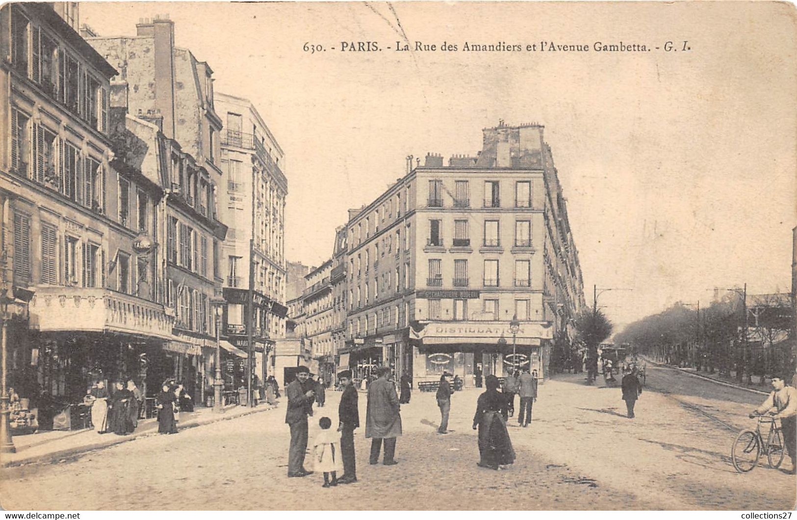 PARIS-75020- LA RUE DES AMANDIERS ET L'AVENUE GAMBETTA - Arrondissement: 20