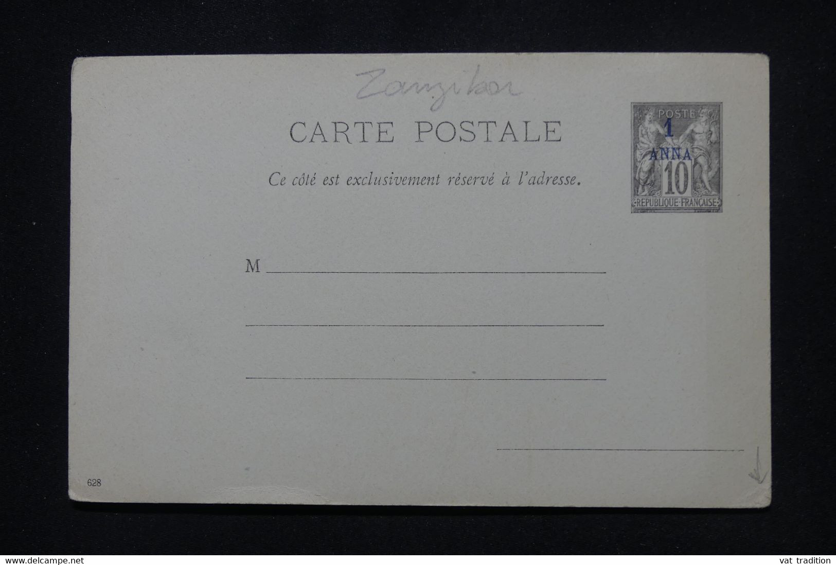 ZANZIBAR - Entier Postal Type Sage Surchargé, Non Circulé - L 105044 - Briefe U. Dokumente