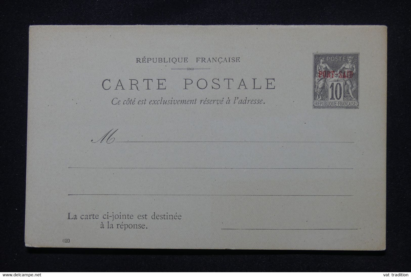 PORT SAÏD - Entier Postal Type Sage Surchargé Avec Réponse, Non Circulé - L 105049 - Storia Postale