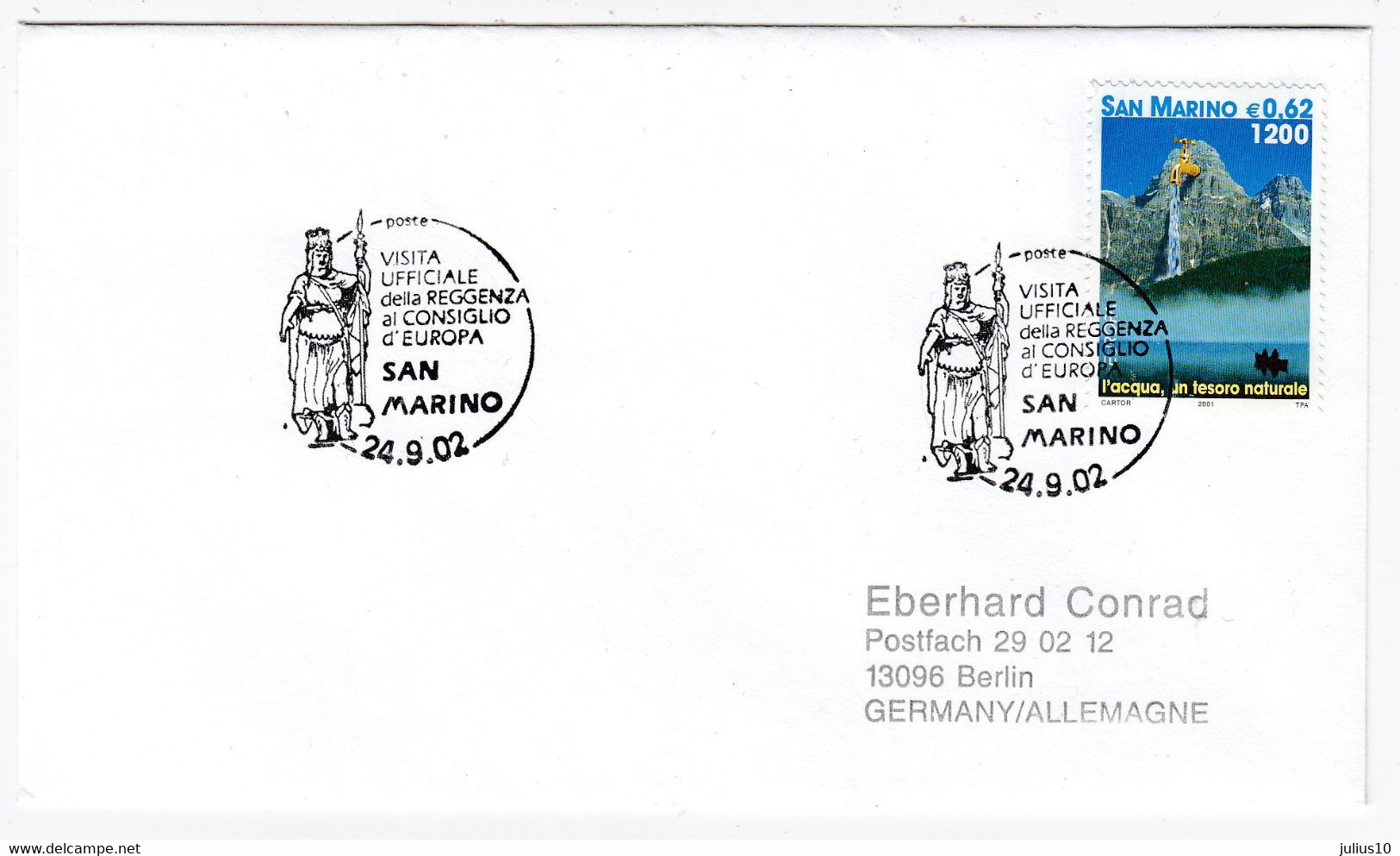 San Marino 2002 European Ideas Cover #30910 - Briefe U. Dokumente