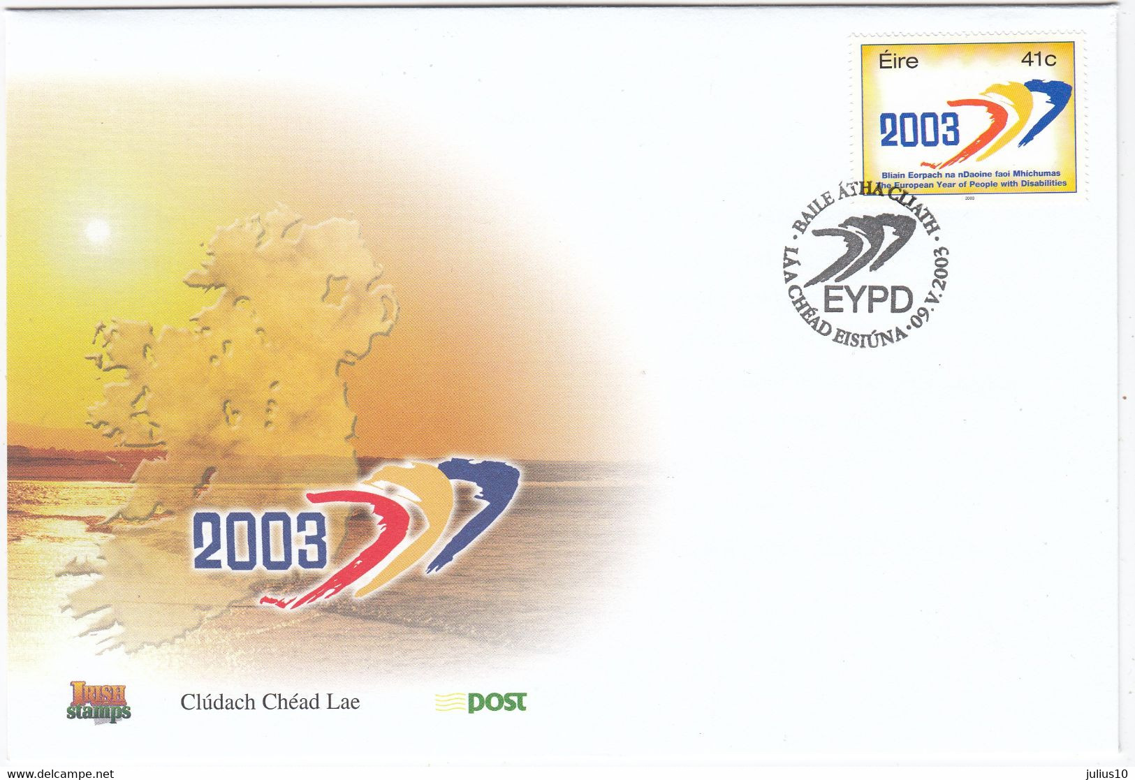 Ireland 2003 European Year Of The Disabled Map Cover #30911 - Storia Postale