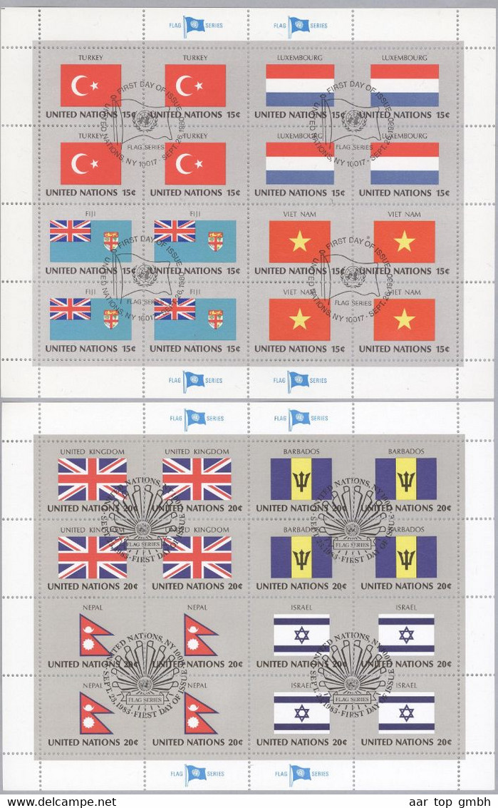 Verwiniget Nationen NY Lot Mit 12 Verschiedenen Flaggenbogen Gestempelt - Used Stamps