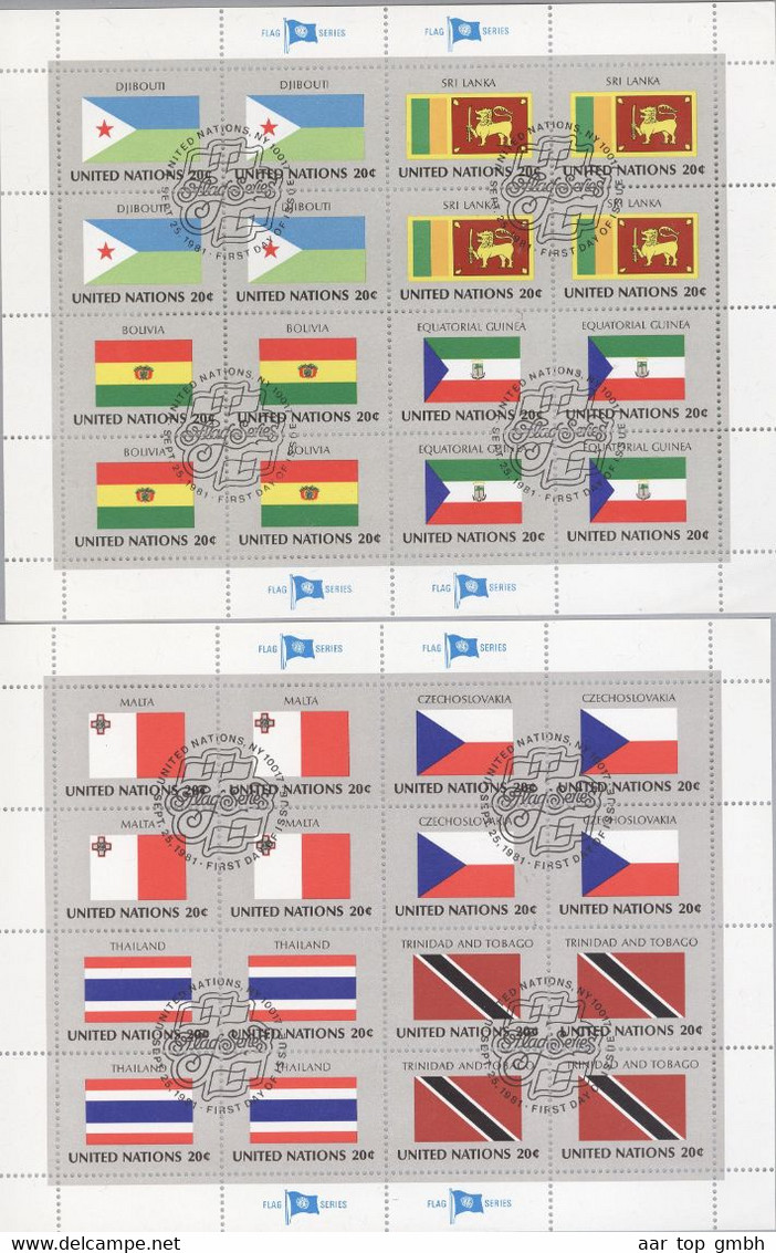 Verwiniget Nationen NY Lot Mit 12 Verschiedenen Flaggenbogen Gestempelt - Used Stamps