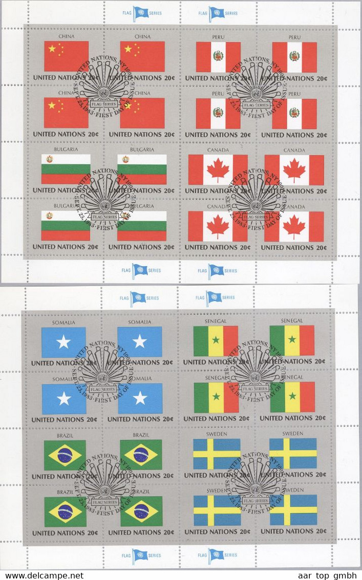 Verwiniget Nationen NY Lot Mit 12 Verschiedenen Flaggenbogen Gestempelt - Used Stamps