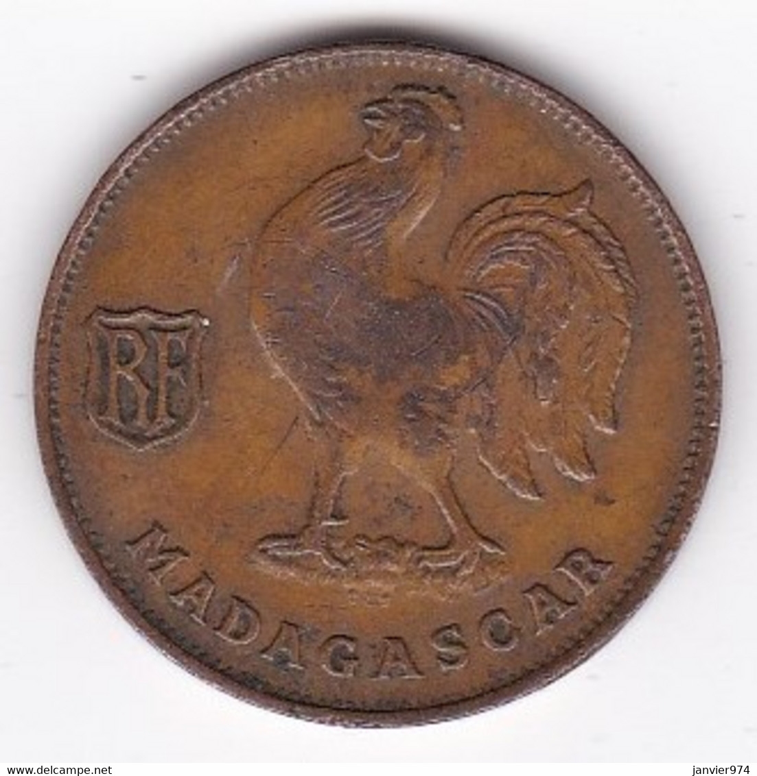 MADAGASCAR. FRANCE LIBRE. 1 Franc 1943. BRONZE, Lec 94 - Madagaskar