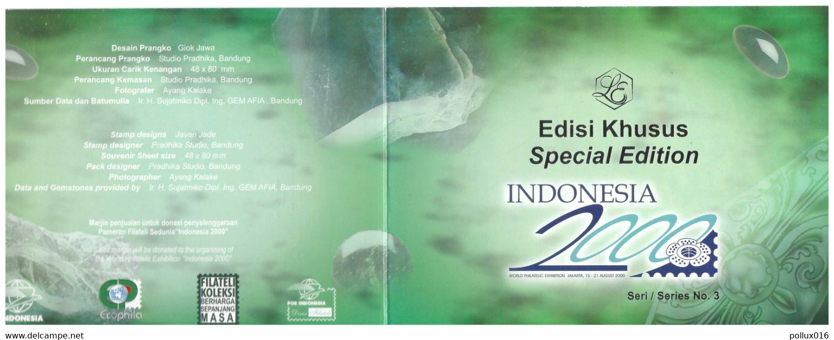 Indonesia 1999 Carnet Gemstone Jade S/S - Indonesië