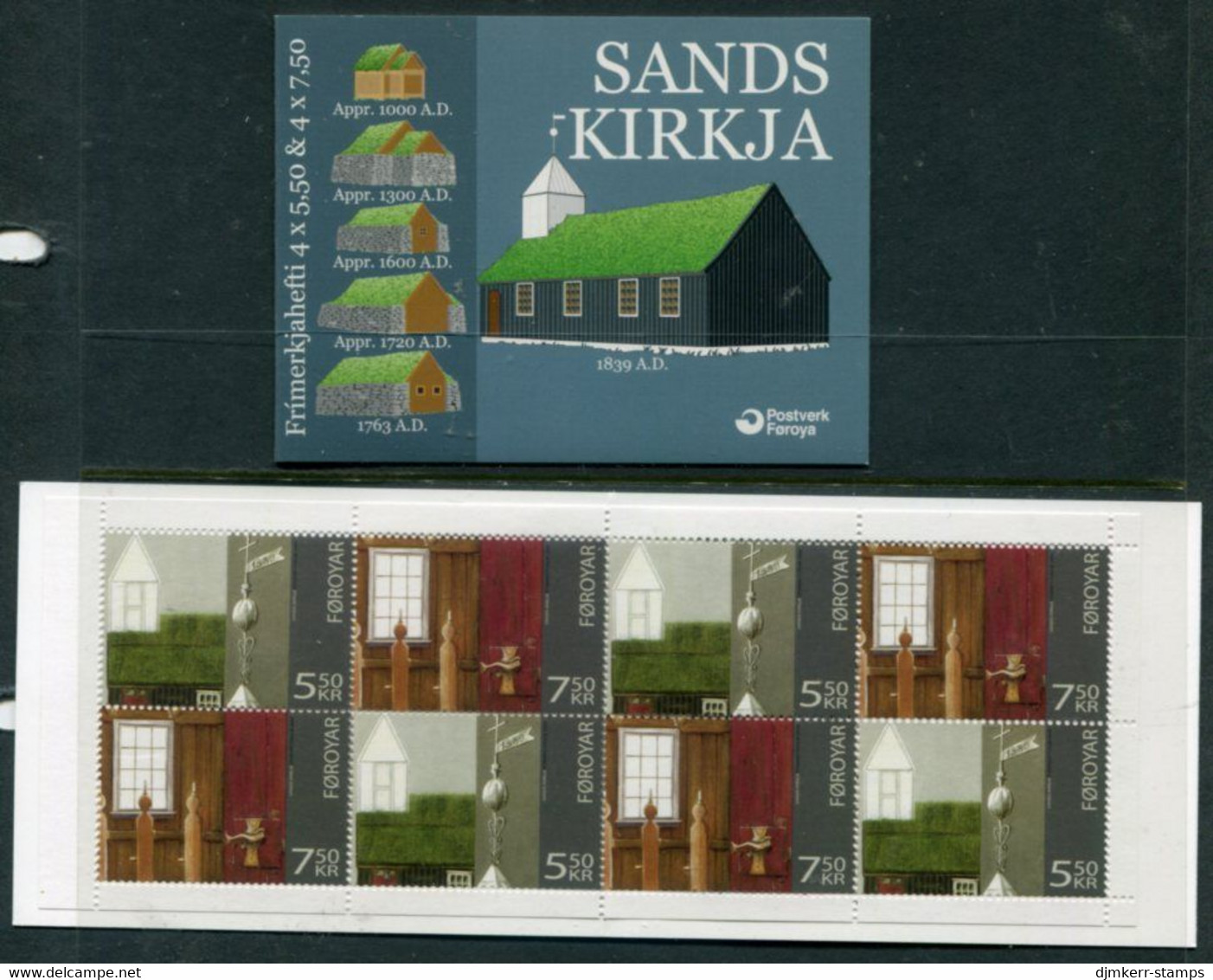FAROE IS. 2006 Christmas: Sandur Church Booklet MNH / **.  Michel 584-85, MH28 - Faroe Islands