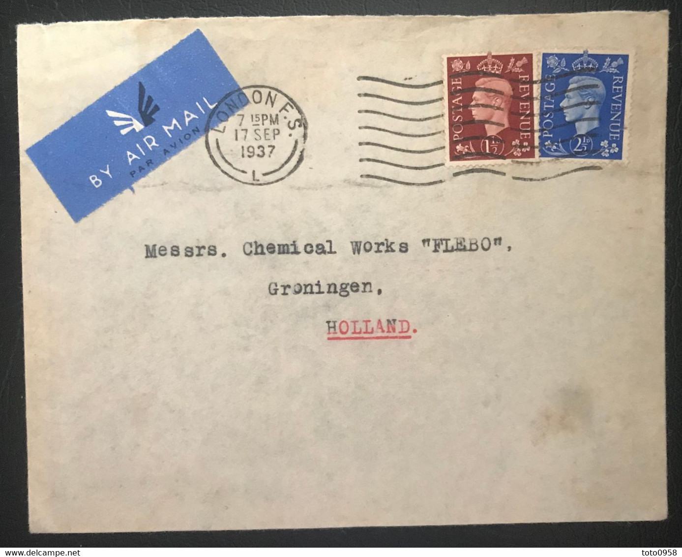 Grande Bretagne 1951 De Londres Pour Groningen (Hollande) (1005) - Cartas & Documentos