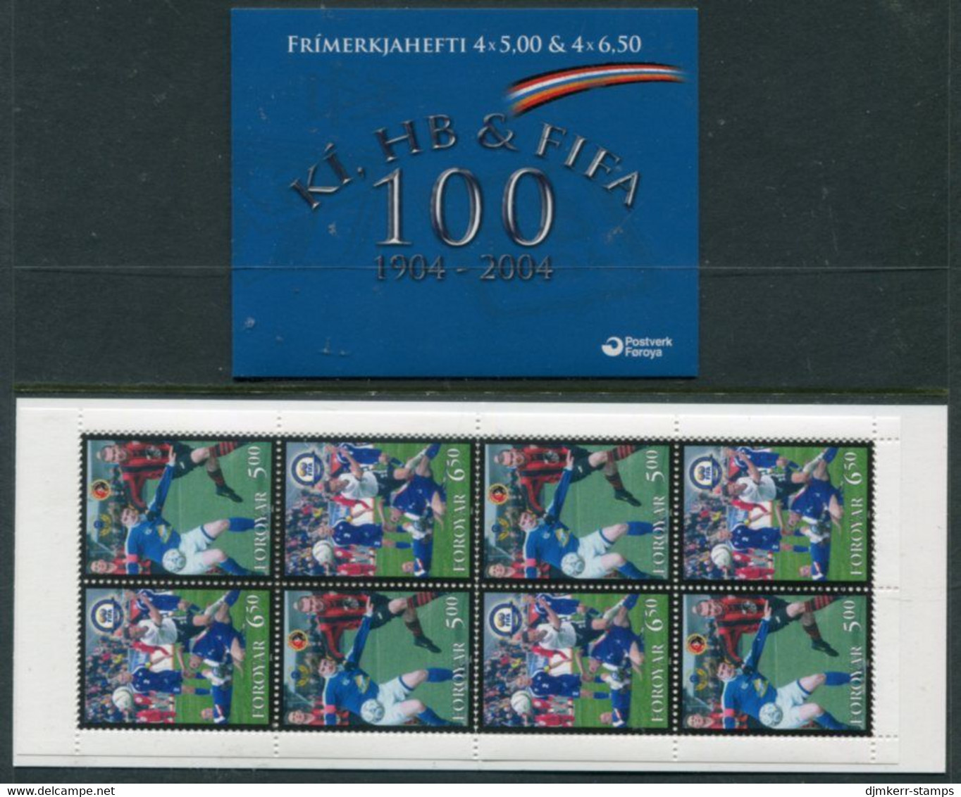 FAROE IS. 2004 Football Centenaries Booklet MNH / **.  Michel 499-500, MH23 - Islas Faeroes