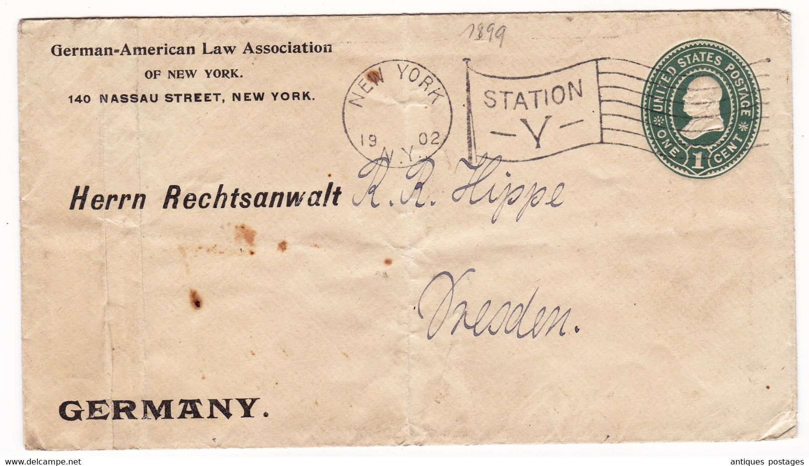 New York 1902 German American Law Association USA Dresden Deutschland Lawer - 1901-20