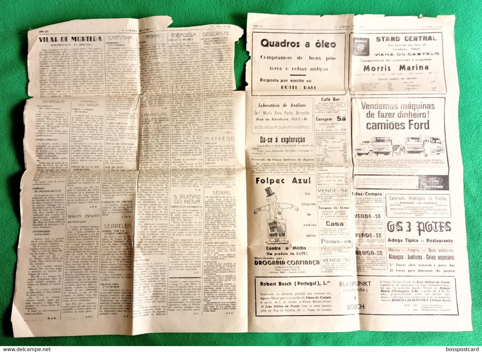 Viana Do Castelo - Jornal A Aurora Do Lima Nº 52, 7 De Julho De 1972 - Imprensa (jornal C/ 4 Folhas, Incompleto?) - General Issues