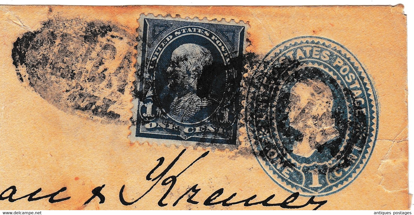 Entier Postal Benjamin Franklin Stamp One Cent USA Dortmund Deutschland Postal Stationery - ...-1900