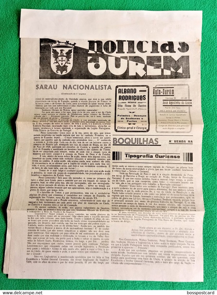 Vila Nova De Ourém - Jornal Notícias De Ourém Nº 442, 5 De Abril De 1942 - Imprensa. Leiria. Santarém. Portugal - Algemene Informatie