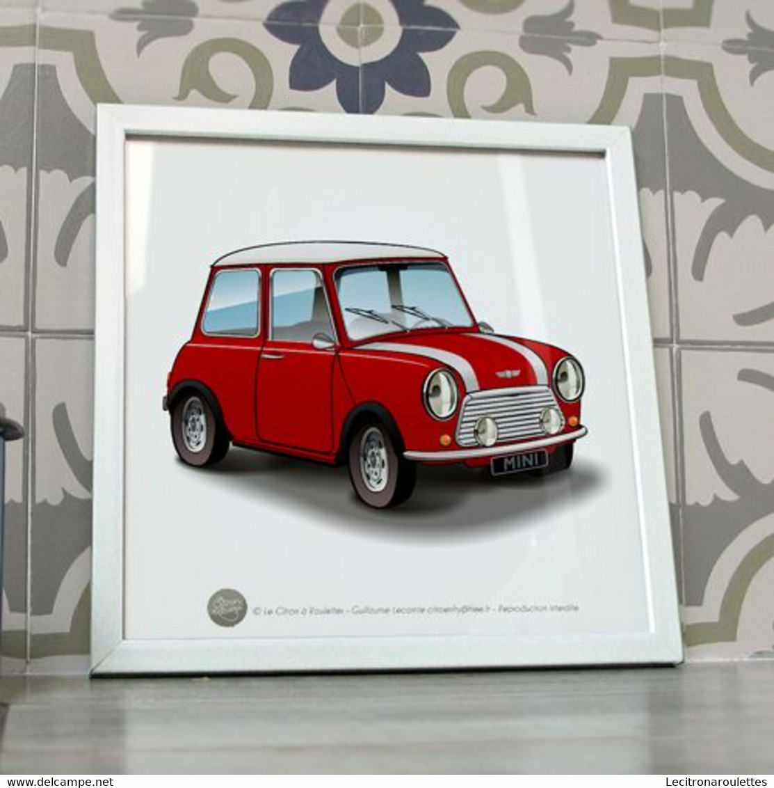 Poster Austin Mini Cooper Rouge - Cars