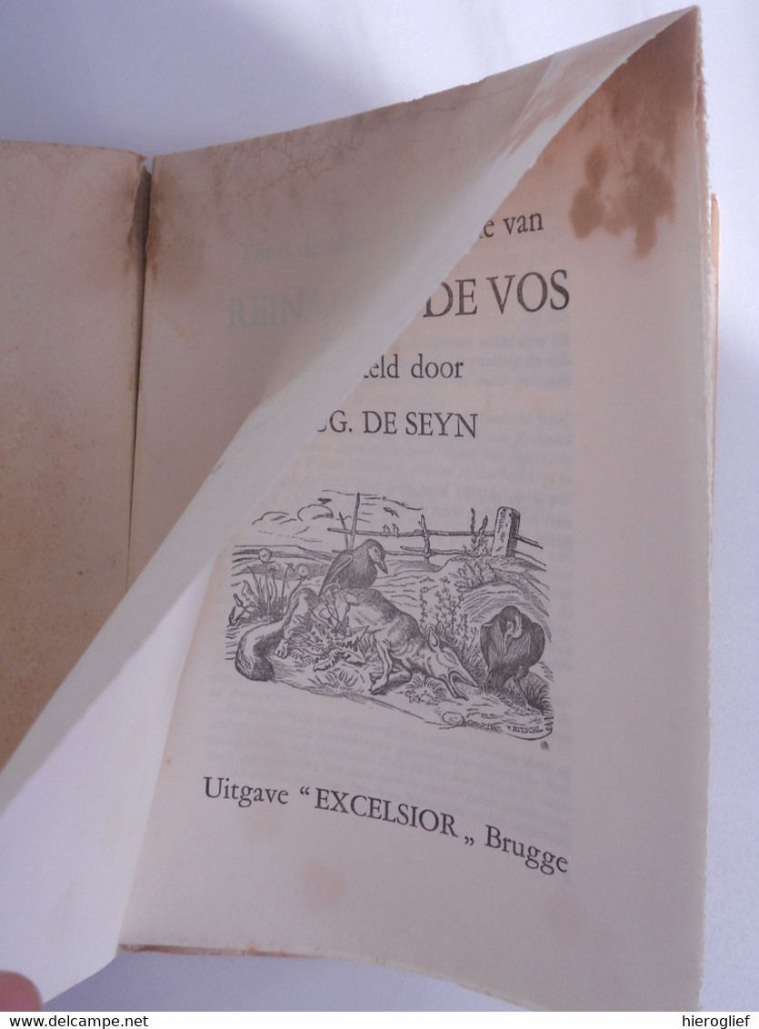 Dit Is De Aloude Historie Van REINAARD DE VOS Naverteld Door Eug. De Seyn Roeselare Etterbeek Reinaart Reinaerde - Poëzie