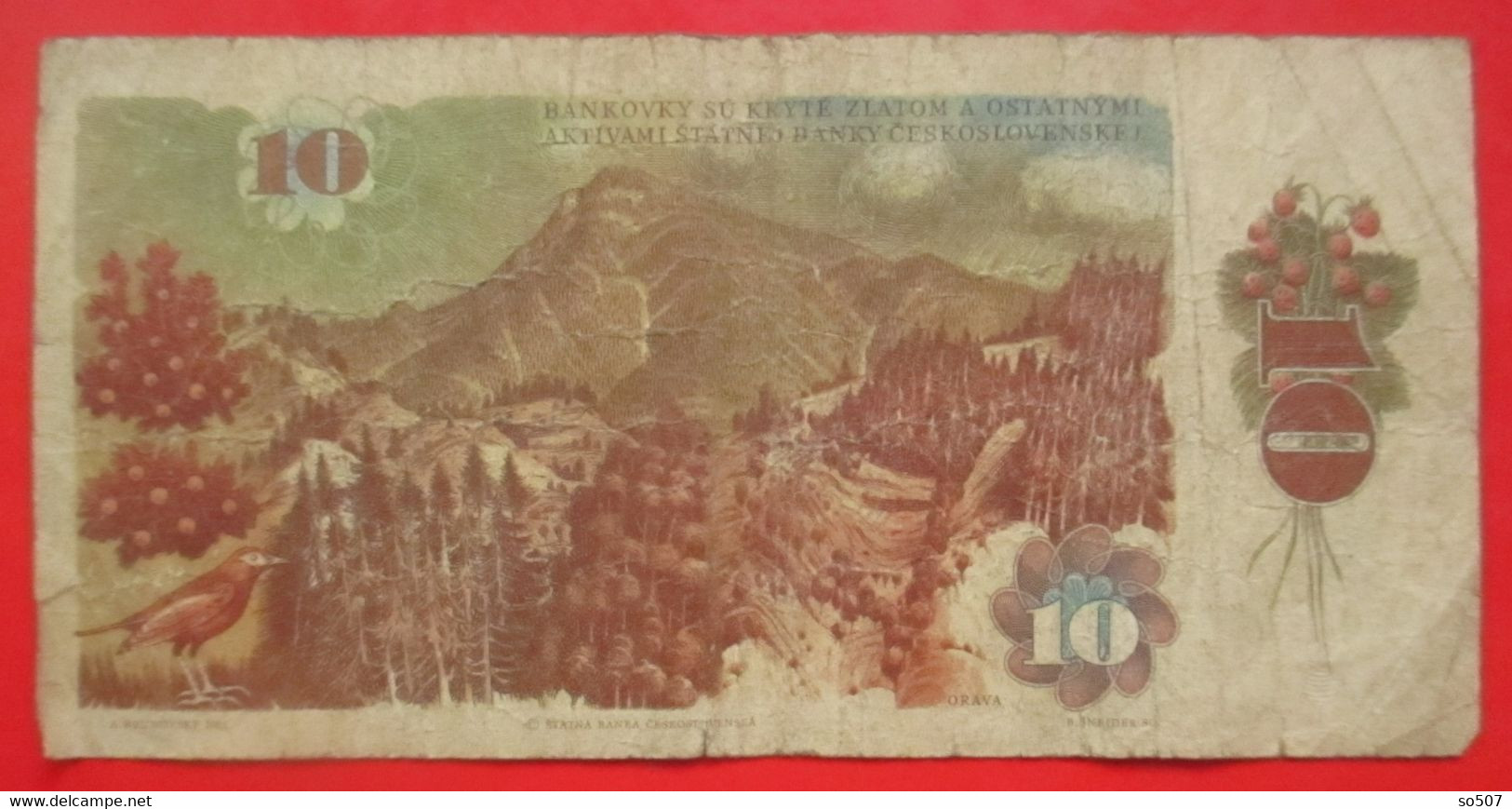 X1- 10 Korun 1986. Czechoslovakia- Ten Koruna, Pavol Orszag Hviezdoslav, Orava Mountains, Circulated Banknote - Czechoslovakia