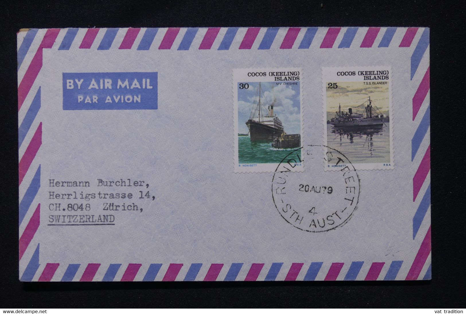 COCOS KEELING - Enveloppe Pour La Suisse Par Avion En 1979 - L 105126 - Cocos (Keeling) Islands