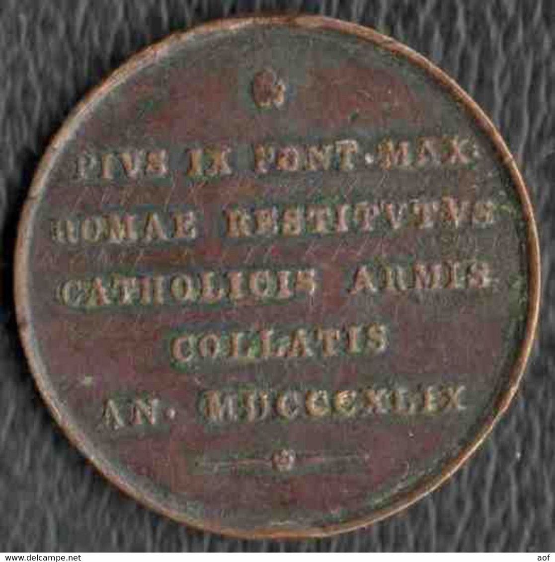 Médaille Vatican VATICAN, Pape Pie IX 1849 - Royaux/De Noblesse