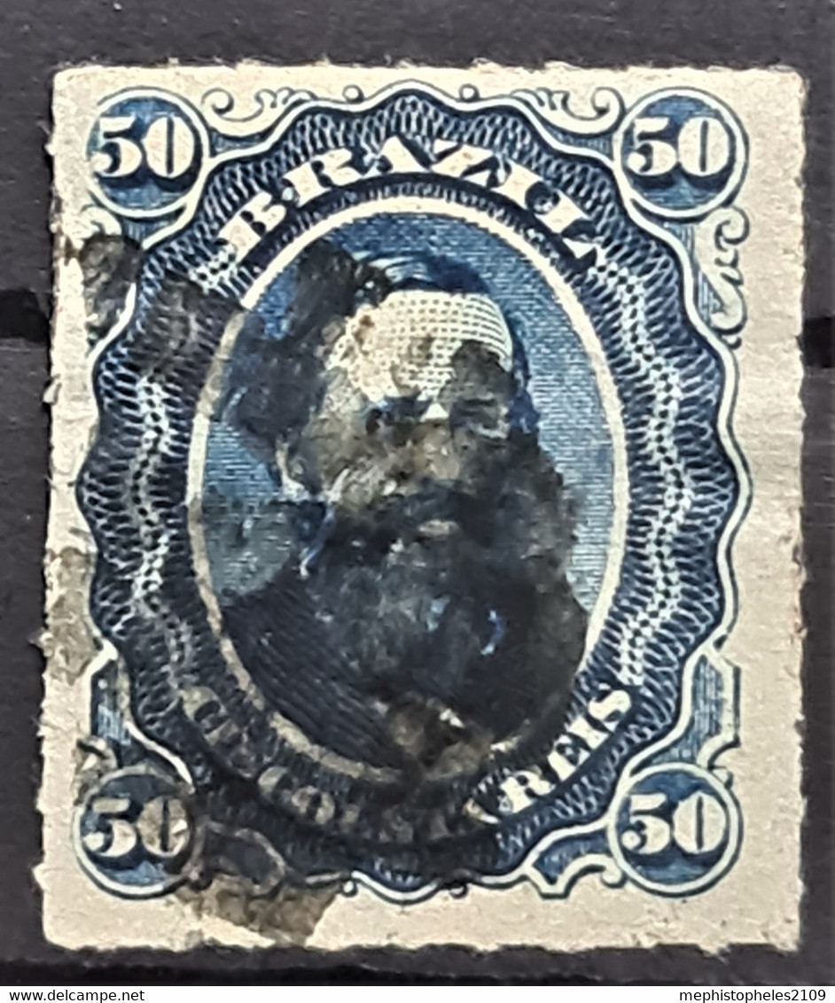 BRASIL 1876/77 - Canceled - Sc# 63 - 50r - Oblitérés