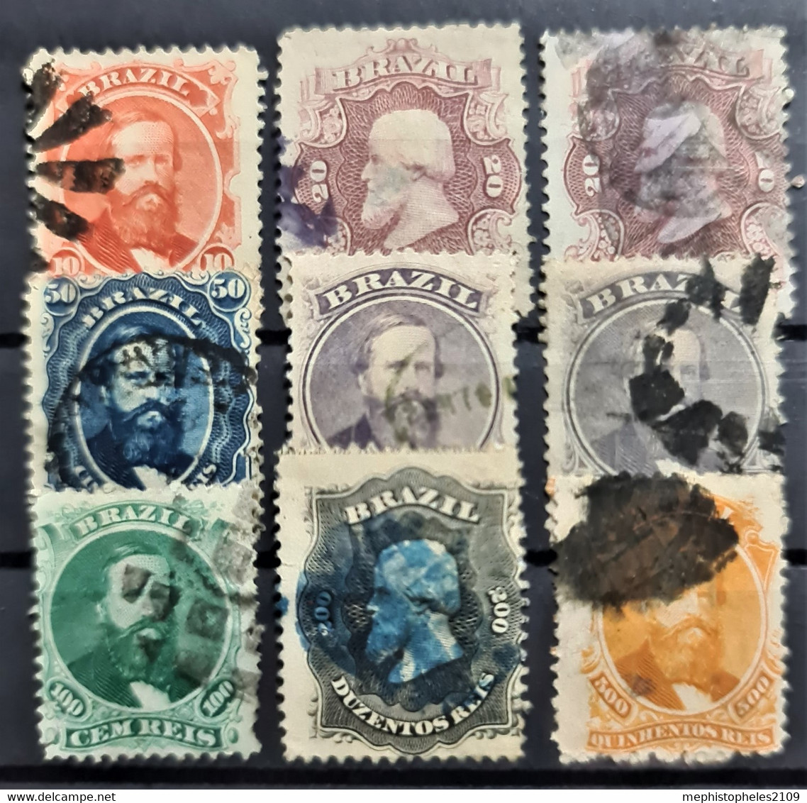 BRASIL 1866 - Canceled - Sc# 53, 54, 54a, 56, 57, 57, 58, 59, 60 - Gebraucht